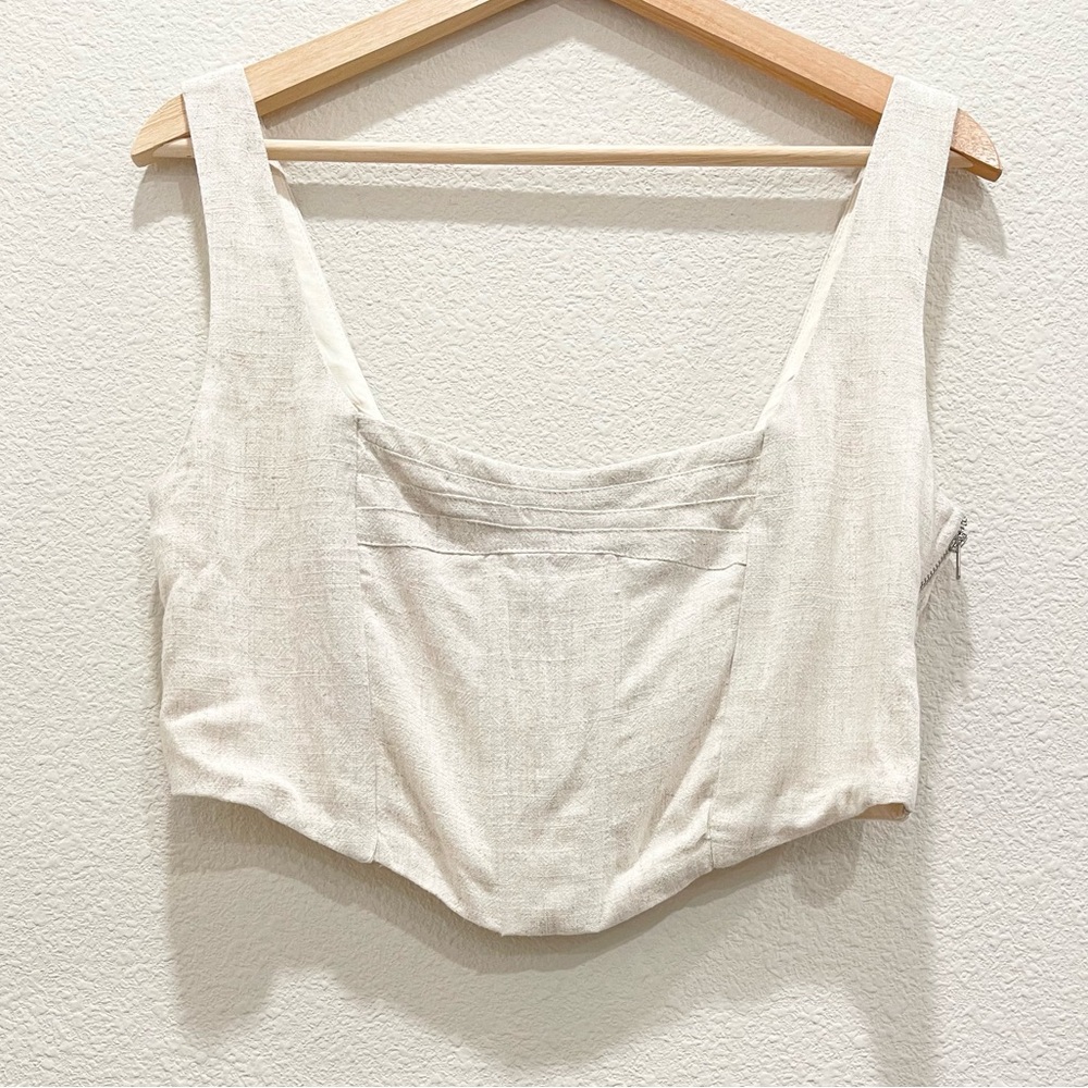 NWT! STEVE MADDEN Tan Corset Crop Top!